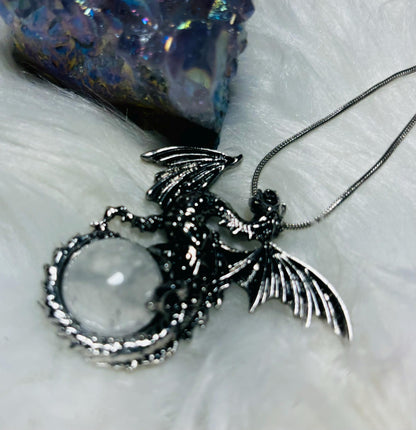 Haunted Dragon Necklace- Liora the Celestial Dragon of Love and Light