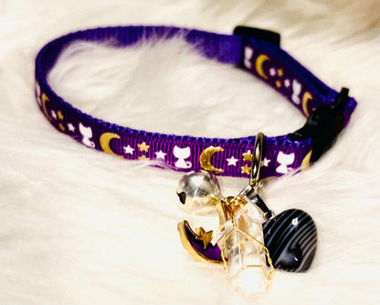 Magical Pet Collars - Protection - Positive Energy - Mindful Cat & Dog Star and Moon Collars