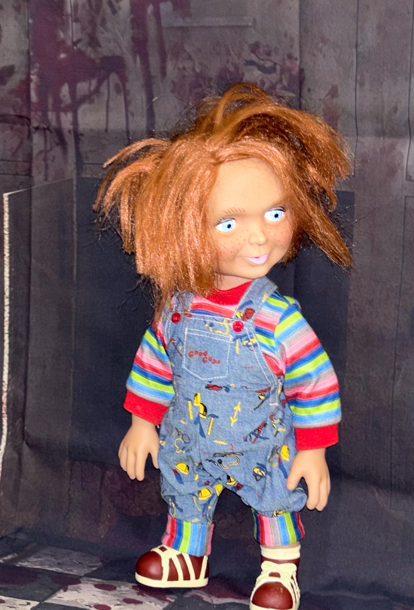 Vintage Haunted Chucky Doll: Halloween Creepy Animatronic Vessel- Negative