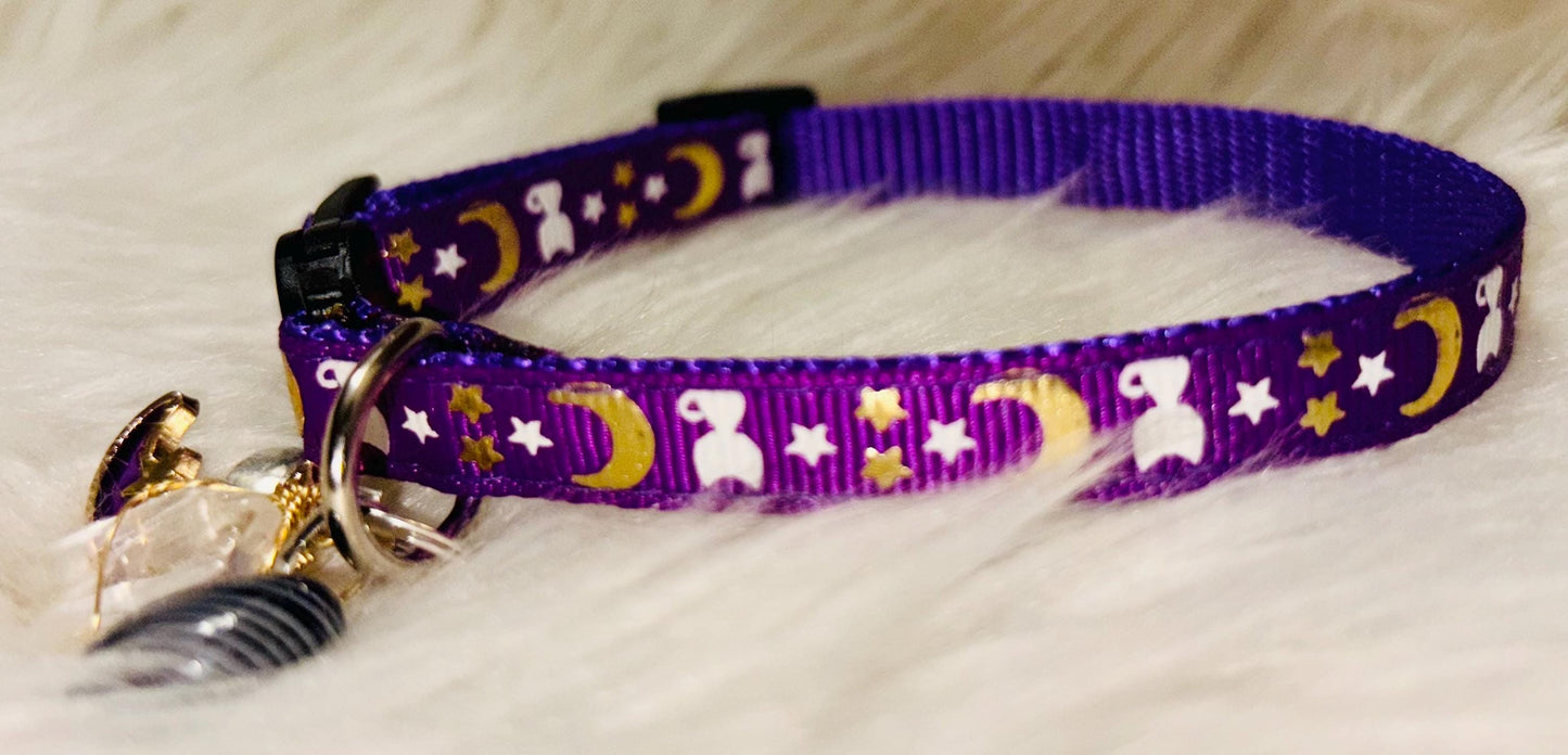 Magical Pet Collars - Protection - Positive Energy - Mindful Cat & Dog Star and Moon Collars