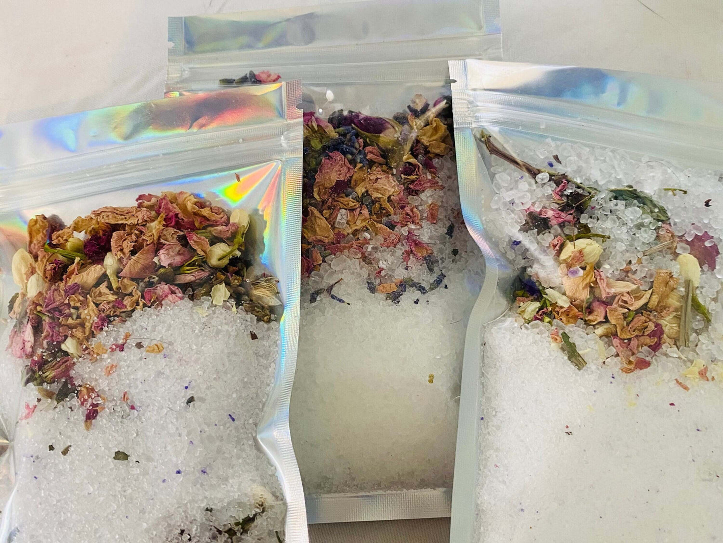 3 4oz Spiritual Bath Salts! Energy Cleanse! Intention Bath! Aura Cleanse! Manifestation Bath! Love Bath Soak! Abundance Bath salts!